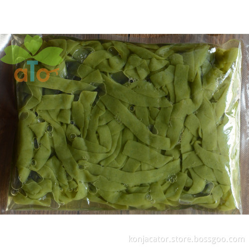 Healthy soluble fiber and weight loss konjac spagheti, shirataki fettucine with spinach
